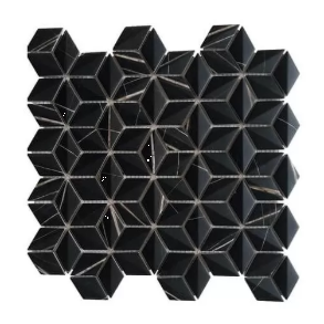Sahara Noir 3d Rhomboid - glass tile